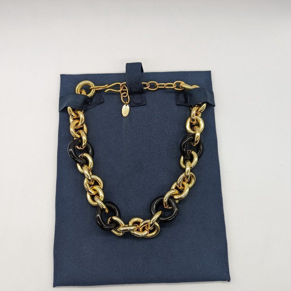 Lizzie Fortunato Zodiac Collar - Black & Gold Statement Chain necklace